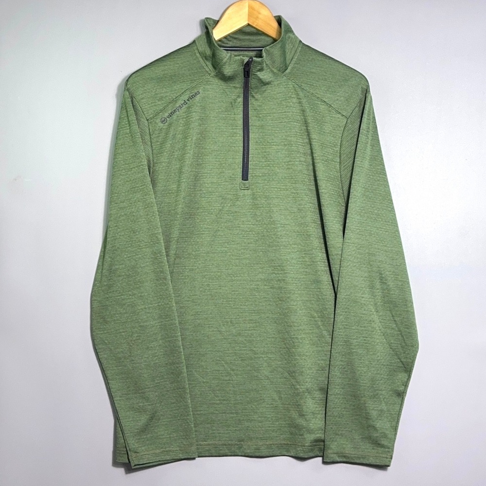 Vineyard Vines Sankaty Quarter Zip Mens Size Large OTG Performance Green